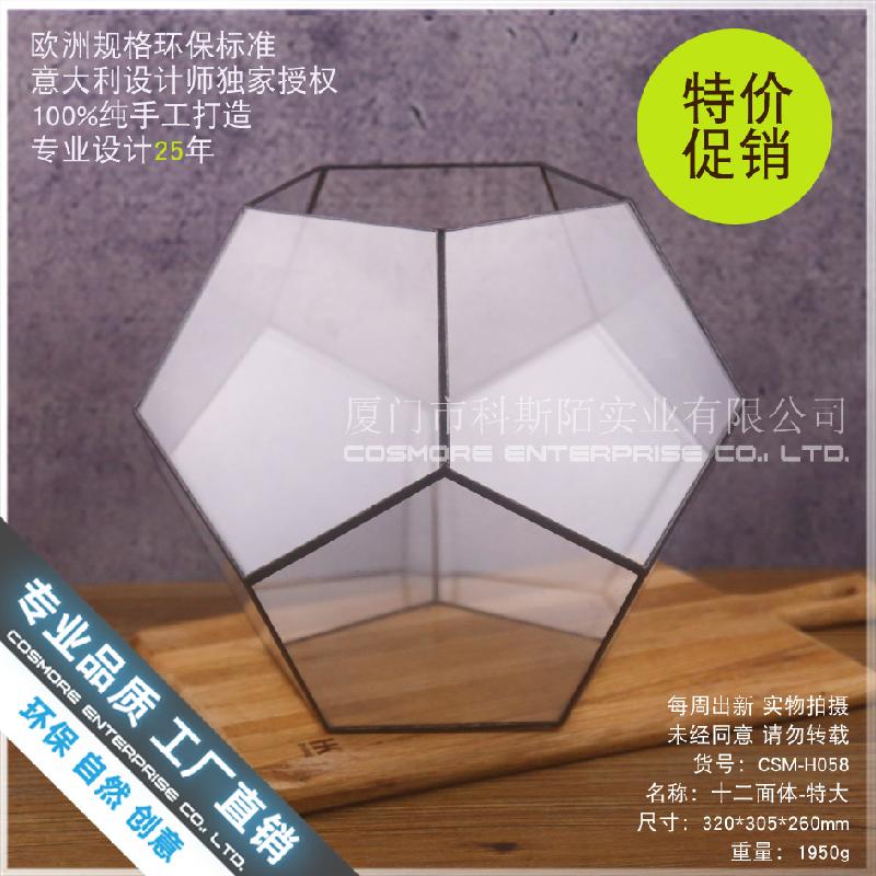Chậu Đa Giác Nhà kính 12 mặt siêu lớn Terrarium rêu cảnh (DG-204)