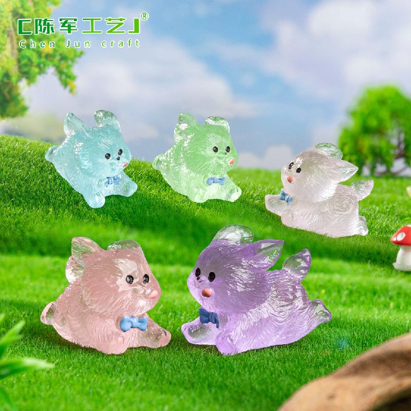 Phụ Kiện Tiểu Cảnh 微景观创意夜光风雨小狗萌粒园艺造景 DIY装饰品挂配件迷你小摆件