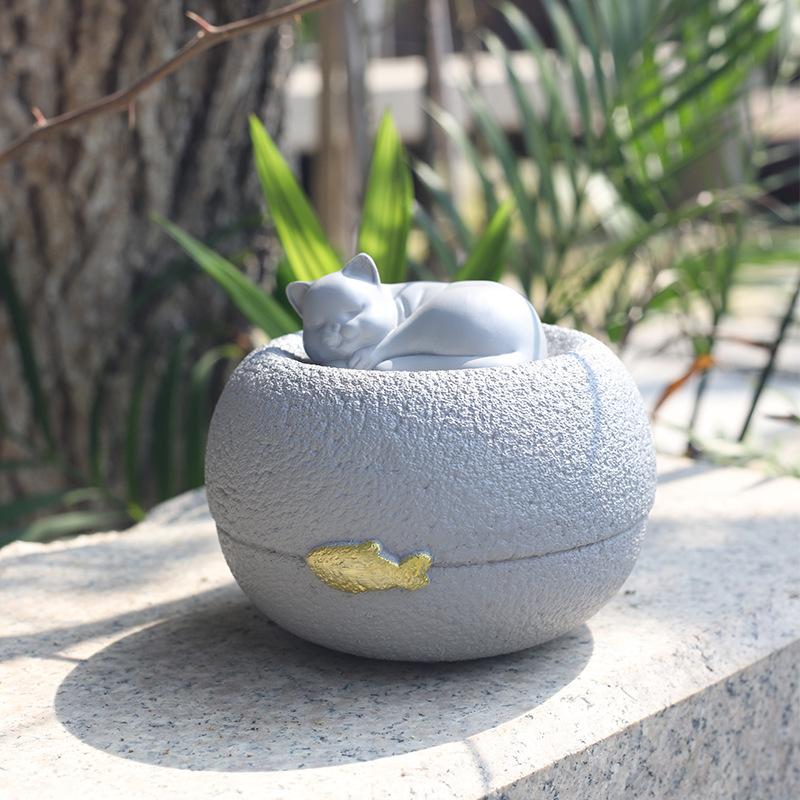 Chậu Cây Resin Hộp tro cốt thú cưng resin, hũ đựng tro cốt chó mèo, đồ tưởng niệm và tang lễ thú cưng (RG-52)