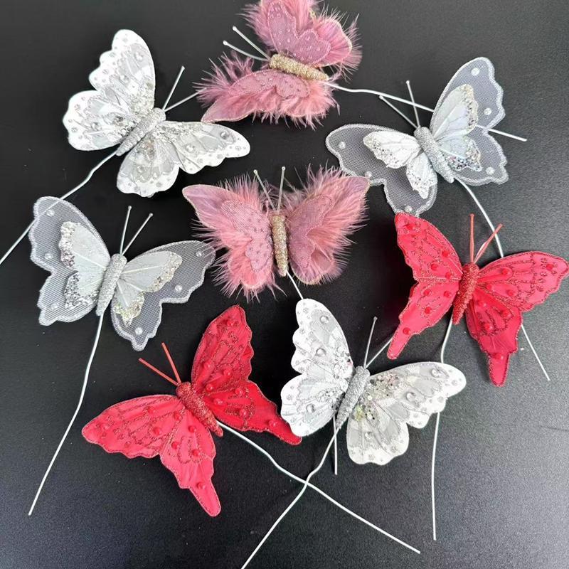 Trang Trí Noel Trang trí Noel cao cấp Peacetime hình bướm, phụ kiện sang trọng cho cây thông Noel, không gian Noel lộng lẫy