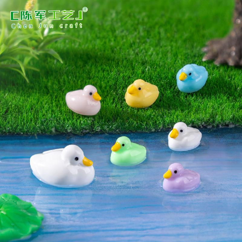 Phụ Kiện Tiểu Cảnh 跨境新品微景观创意小鸭子公仔萌粒 DIY装饰品配件迷你树脂小摆件