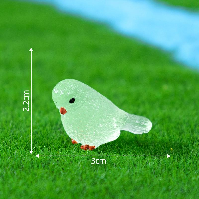 Tiểu cảnh chim phát sáng ban đêm, sân vườn DIY, phụ kiện treo resin tiểu cảnh mini (ZC-736)