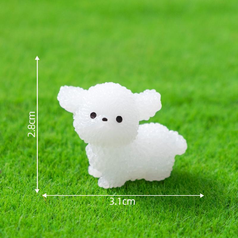 Tiểu cảnh cún lông xoăn phát sáng DIY, phụ kiện tiểu cảnh mini garden bàn đáng yêu (ZC-1140)