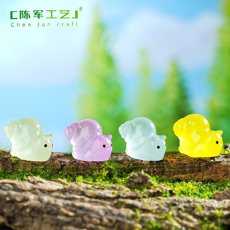 Phụ Kiện Tiểu Cảnh 微景观创意夜光萌萌小动物蜗牛海兔 DIY装饰品配件迷你桌面小摆件