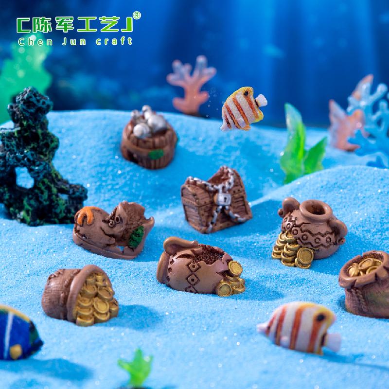 Phụ Kiện Tiểu Cảnh 微景观创意金币海底沉物宝藏系列 鱼缸造景DIY装饰品挂配件小摆件