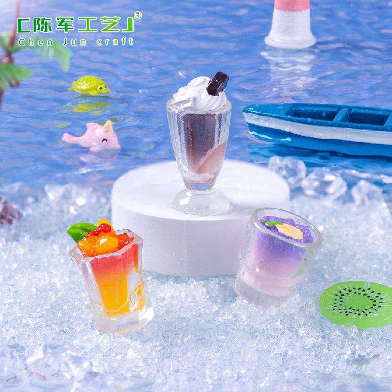 Phụ Kiện Tiểu Cảnh 微景观创意仿真饮料冰沙食玩 DIY装饰品盲袋挂配件迷你微缩小摆件