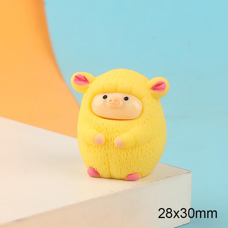 马卡龙可爱猪 饰品 树脂配件diy手工微景观摆件微缩立体挂件材料