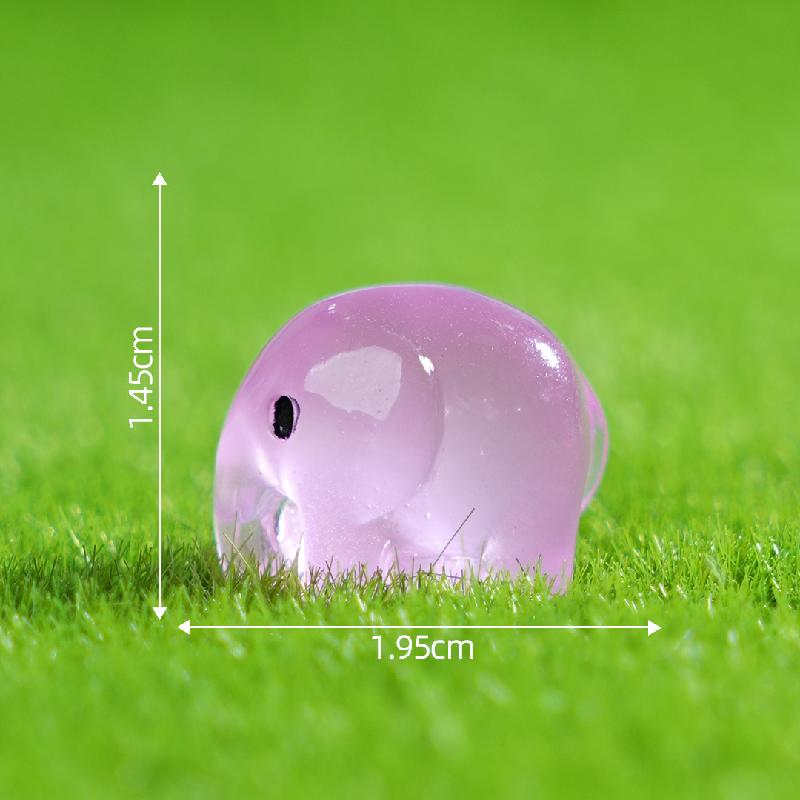 Tiểu cảnh voi phát sáng mini trang trí chậu cây DIY (ZC-1100)