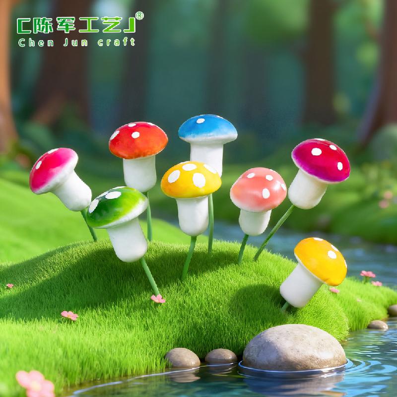 Phụ Kiện Tiểu Cảnh Mô hình nấm mini màu sắc, phụ kiện tiểu cảnh đáng yêu (ZC-20)