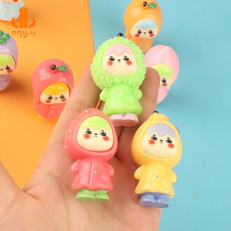 Charm bé gái mặc áo mưa DIY trang trí tiểu cảnh (FF-523)