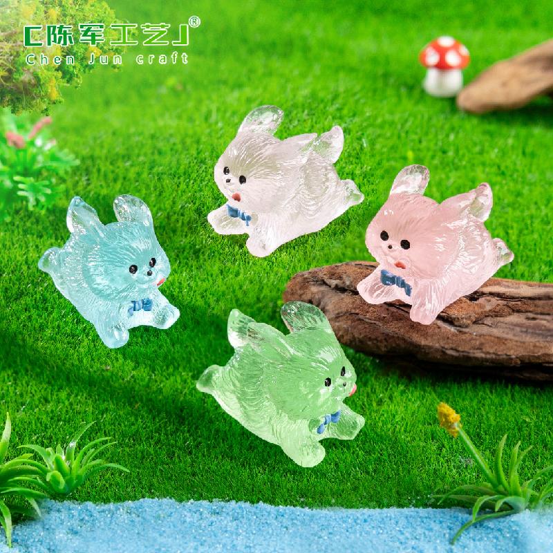 Phụ Kiện Tiểu Cảnh 微景观创意夜光风雨小狗萌粒园艺造景 DIY装饰品挂配件迷你小摆件