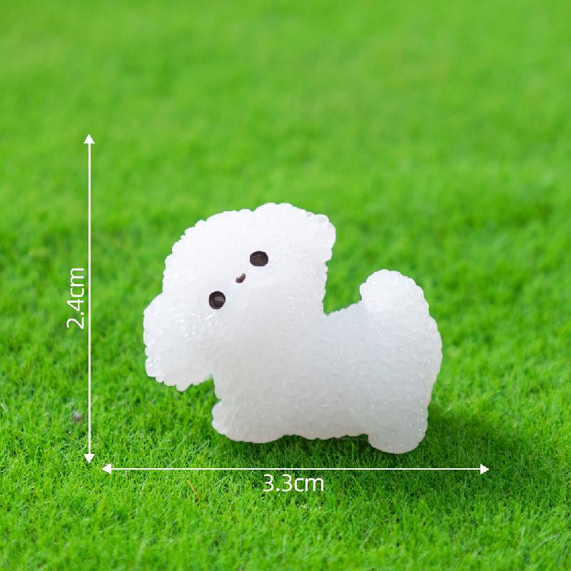 Tiểu cảnh cún lông xoăn phát sáng DIY, phụ kiện tiểu cảnh mini garden bàn đáng yêu (ZC-1140)