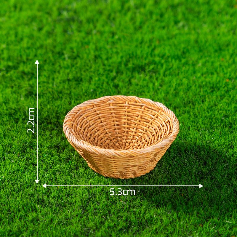 Tiểu cảnh giỏ tre giả, mô hình DIY, phụ kiện tiểu cảnh mini nhỏ xinh (ZC-684)