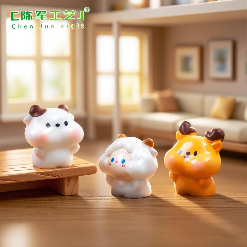 Phụ Kiện Tiểu Cảnh 微景观创意豆丁小动物小猪猫咪萌粒公仔 DIY装饰品配件迷你小摆件