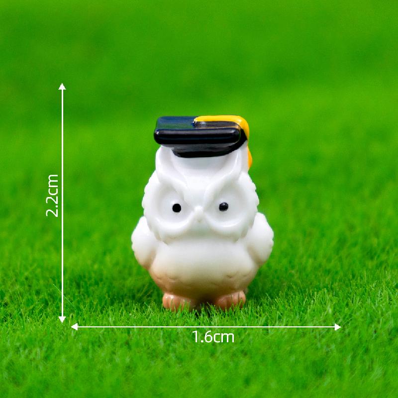 Tiểu cảnh ếch và cú mũ tiến sĩ DIY, phụ kiện tiểu cảnh mini treo bàn garden cute (ZC-1115)