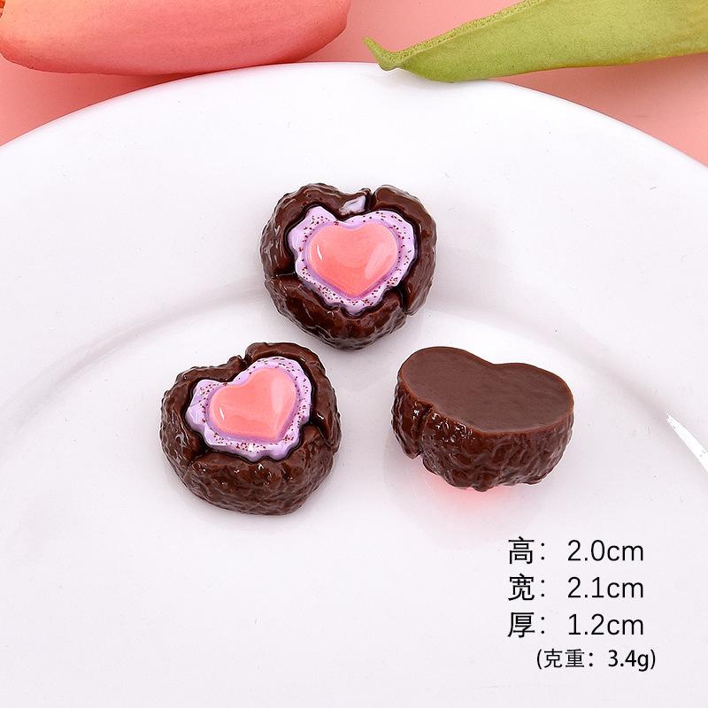 Bánh kem trái tim resin, food mini, phụ kiện DIY (NX-631)