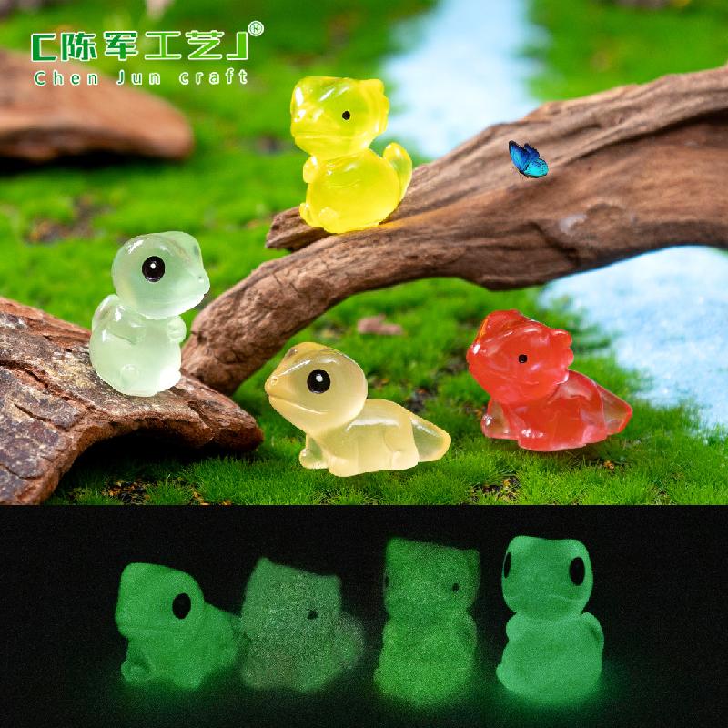 Phụ Kiện Tiểu Cảnh 跨境新品微景观创意夜光爬宠大小眼守宫 DIY装饰品配件迷你小摆件