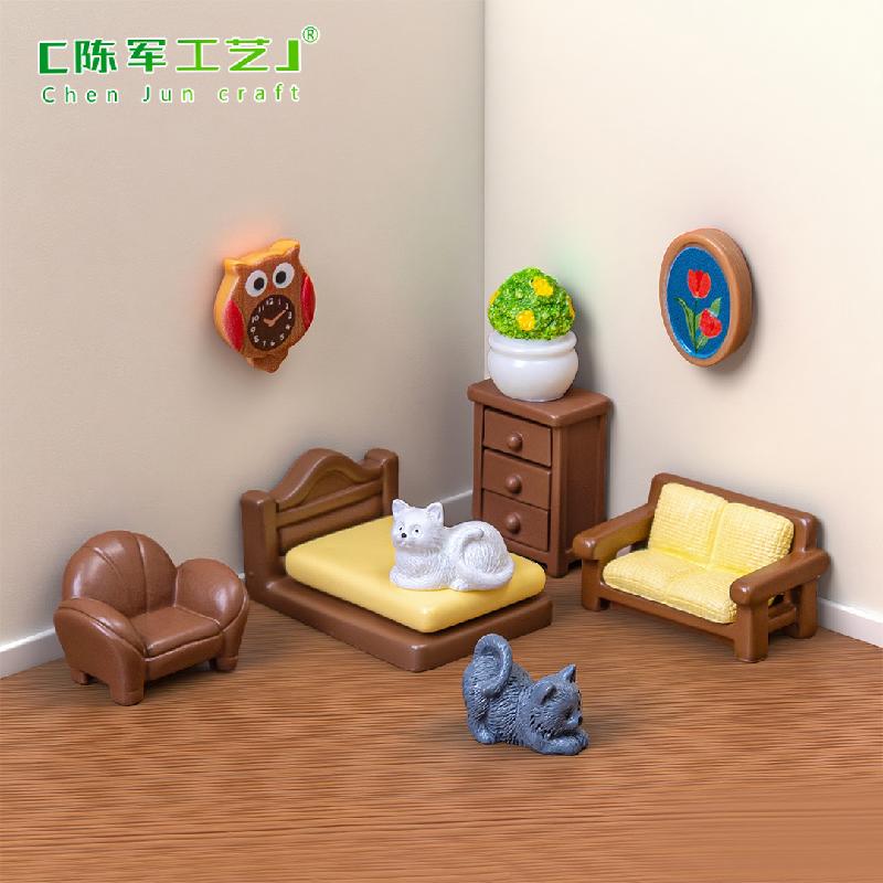 Phụ Kiện Tiểu Cảnh Bộ Sofa Bàn Trà Mini Nhà Búp Bê (PK-58)