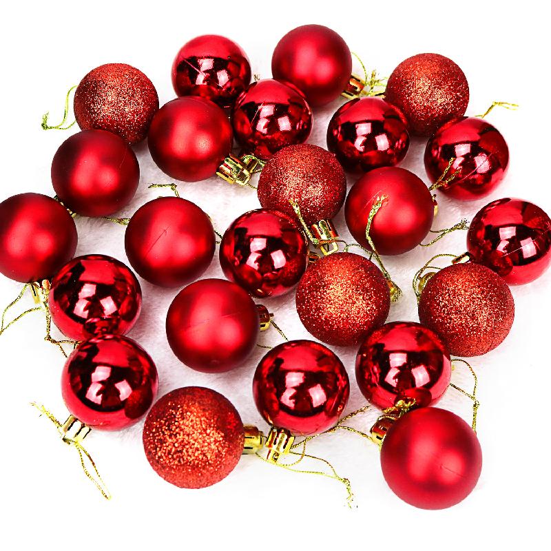 Trang Trí Noel Bộ bóng Noel điện phân 3/4/5/6/8cm trong hộp, bằng nhựa, lý tưởng cho trang trí cây thông Giáng Sinh và các dịp lễ hội.