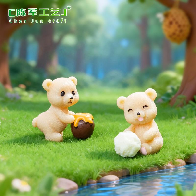 Phụ Kiện Tiểu Cảnh Tiểu cảnh gấu nhỏ với bóng tuyết, trang trí cây cảnh dễ thương (ZC-564)