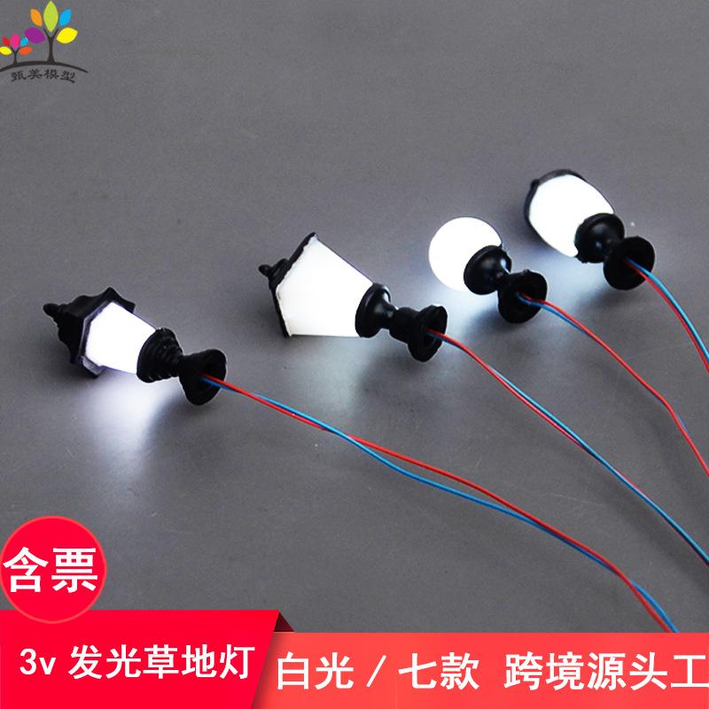 Phụ Kiện Mô Hình Đèn Cỏ Sân Vườn Mini Có Đèn (MH-90)