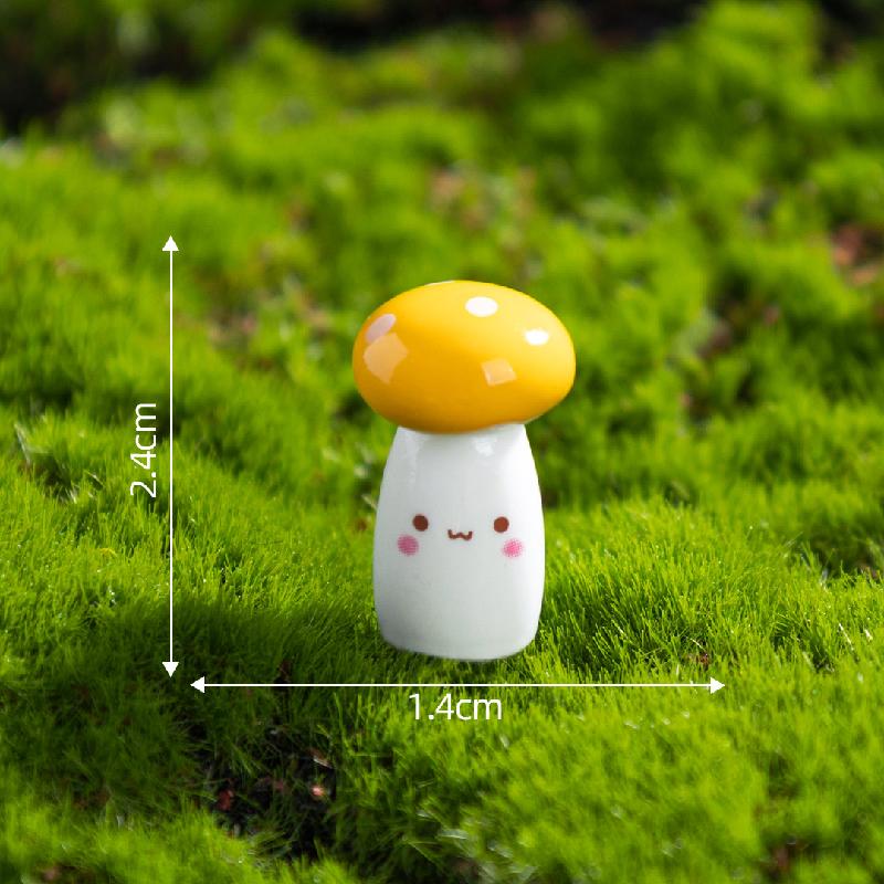 Tiểu cảnh nấm nghiêng đáng yêu, rêu, búp bê DIY, phụ kiện bàn tiểu cảnh mini sáng tạo (ZC-402)
