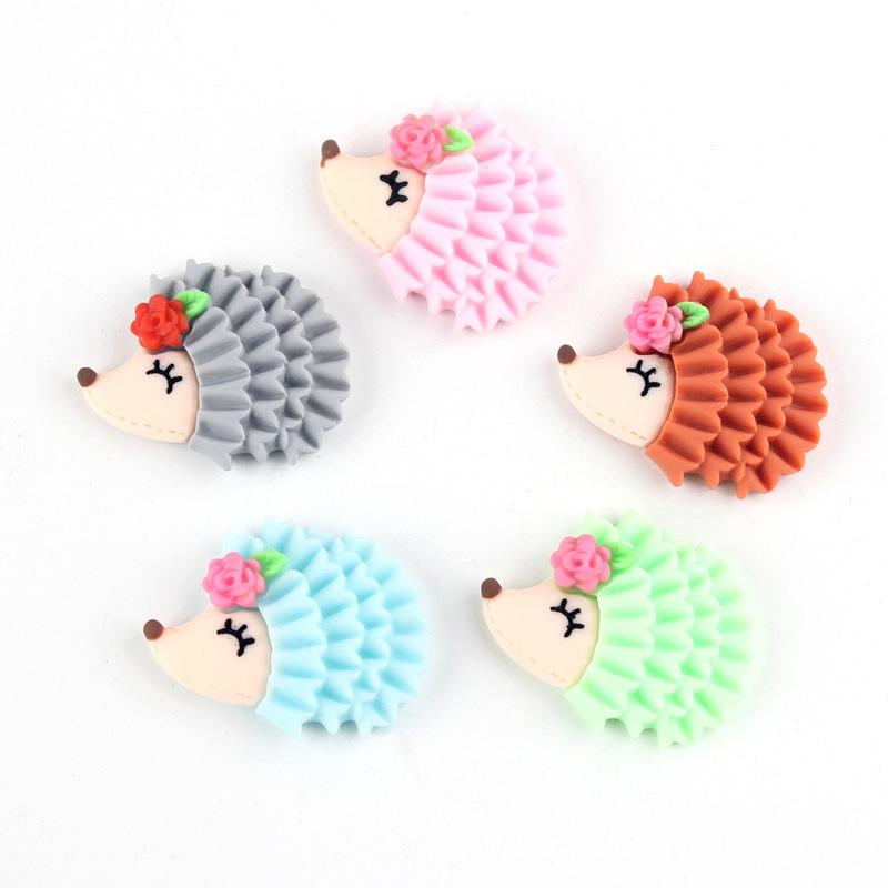 Charm LaBuBu diy树脂配件卡通动物仿真刺猬 手工自制手机壳发夹发饰头饰材料