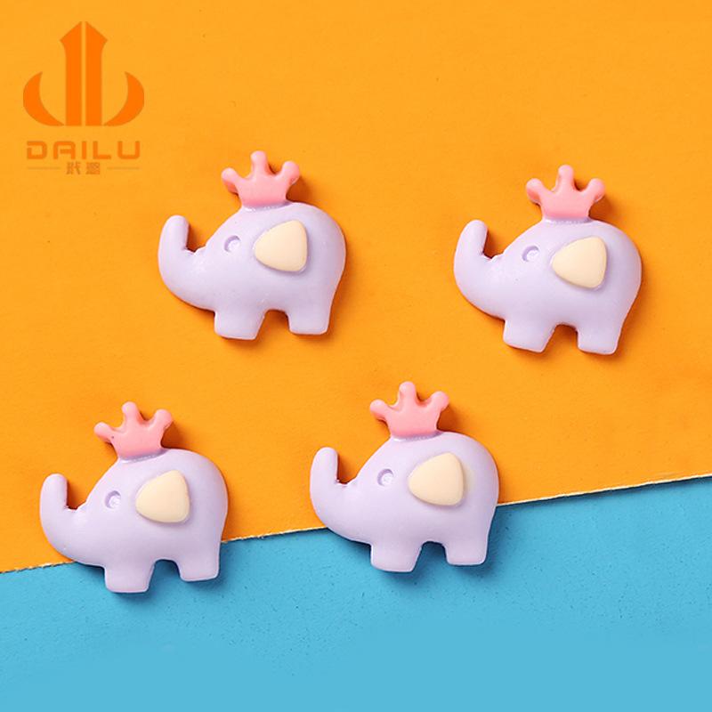 树脂配件卡通大象 头饰diy饰品配件 儿童发夹奶油滴胶手机壳贴片