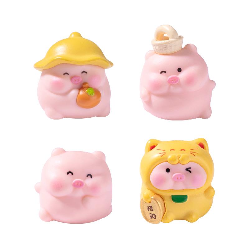Tiểu cảnh heo con DIY, phụ kiện tiểu cảnh mini xe bàn resin garden đáng yêu cute micro (ZC-1424)