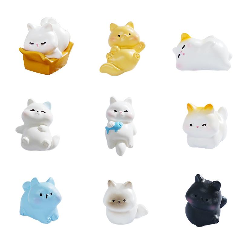 Tiểu cảnh mèo con mini, búp bê DIY, phụ kiện treo, bàn xe hơi, tiểu cảnh dễ thương (ZC-143)