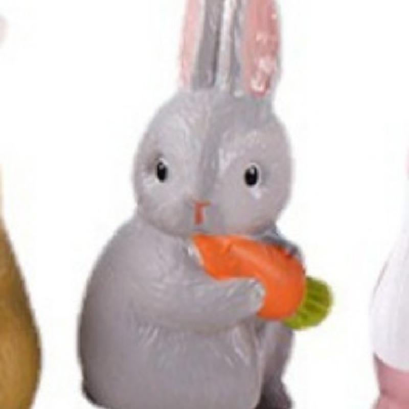 Tiểu cảnh thỏ màu hồng và trắng, phụ kiện trang trí cây cảnh mini (ZC-609)