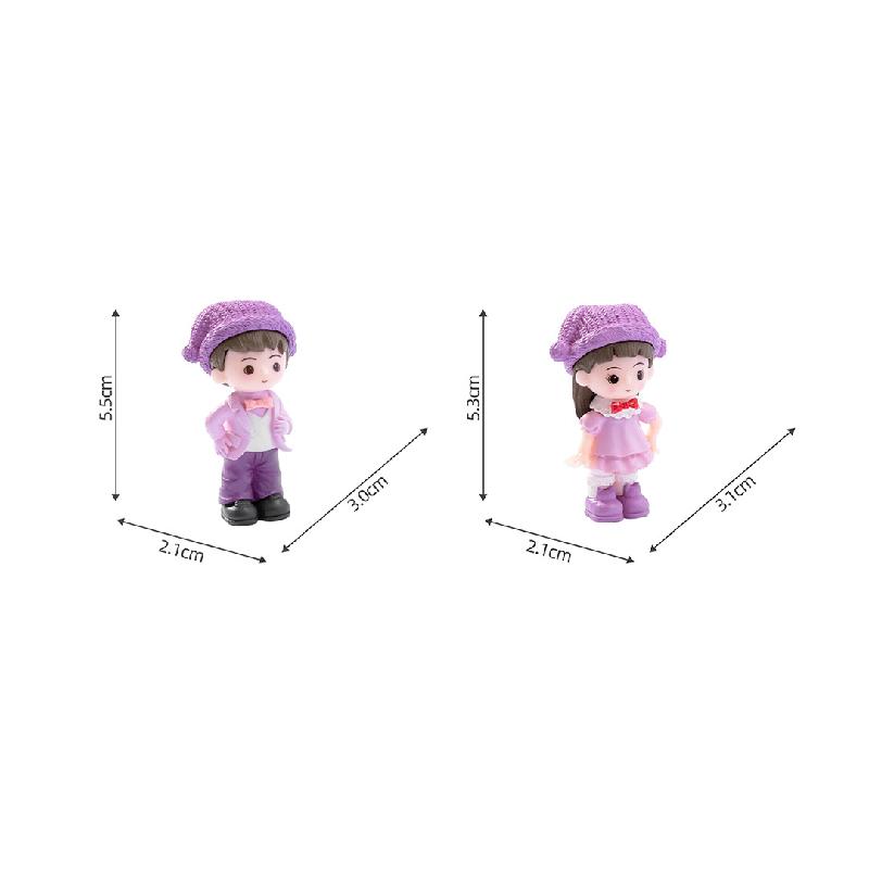 Tiểu cảnh đôi tình nhân mũ chú hề mini trang trí xe DIY (ZC-1065)