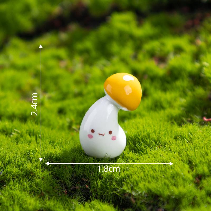 Tiểu cảnh nấm nghiêng đáng yêu, rêu, búp bê DIY, phụ kiện bàn tiểu cảnh mini sáng tạo (ZC-402)