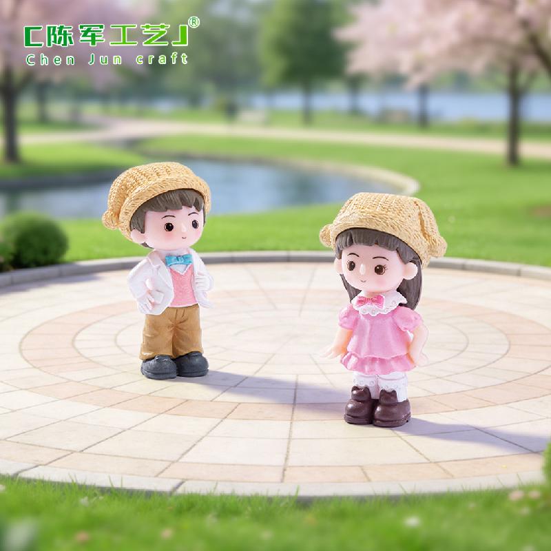 Tiểu cảnh đôi tình nhân mũ chú hề mini trang trí xe DIY (ZC-1065)
