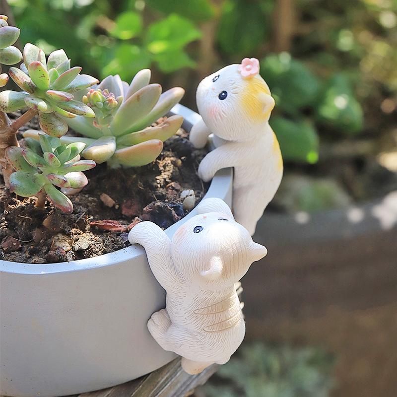 Chậu Cây Resin Móc trang trí mèo leo bể, phụ kiện tiểu cảnh hồ cá, móc treo cây và chậu hoa (RG-11)