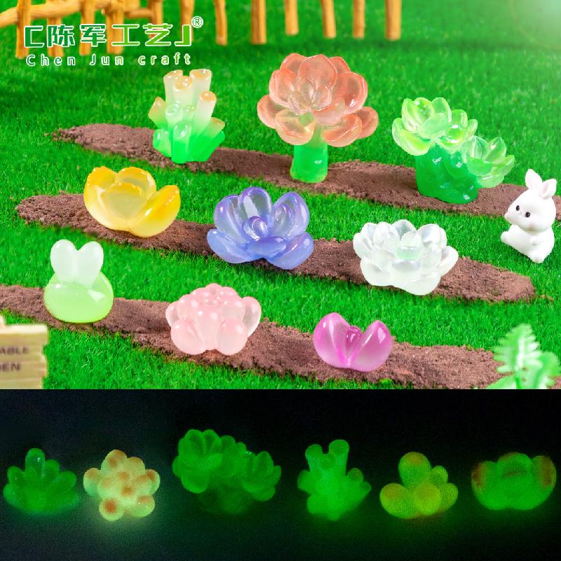 Phụ Kiện Tiểu Cảnh 苔藓微景观创意夜光多肉盆栽花瓶植物造景 DIY装饰配件迷你小摆件