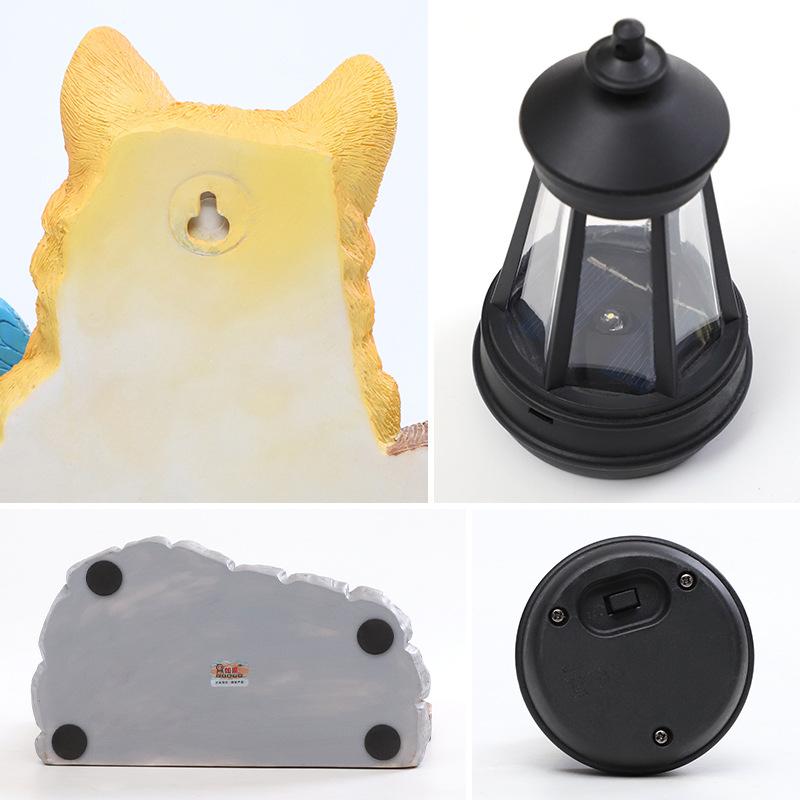 Chậu Cây Resin Biển chào mừng sân vườn resin, móc treo trang trí, đèn cỏ năng lượng mặt trời (RG-235)