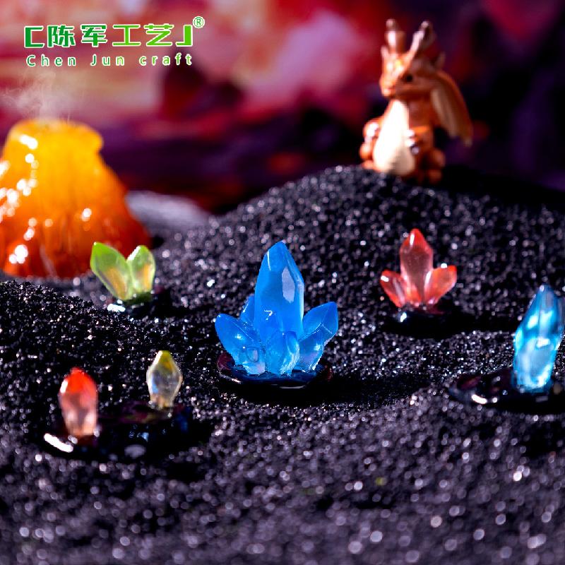 Phụ Kiện Tiểu Cảnh 跨境外贸微景观创意夜光水晶喷火龙公仔 DIY装饰品配件迷你小摆件