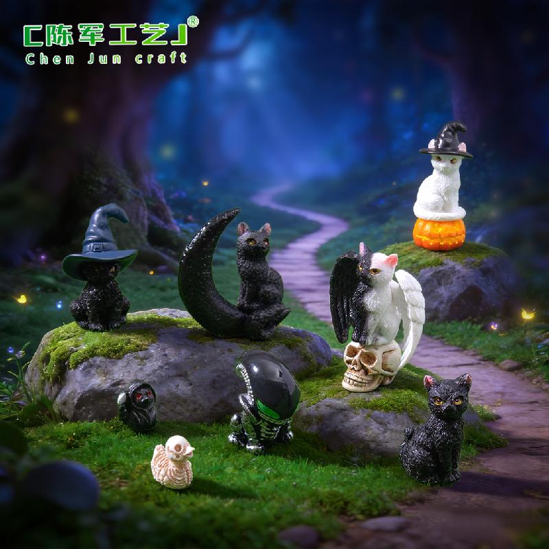 Phụ Kiện Tiểu Cảnh Mèo Song Sinh Halloween Mini (PK-243)