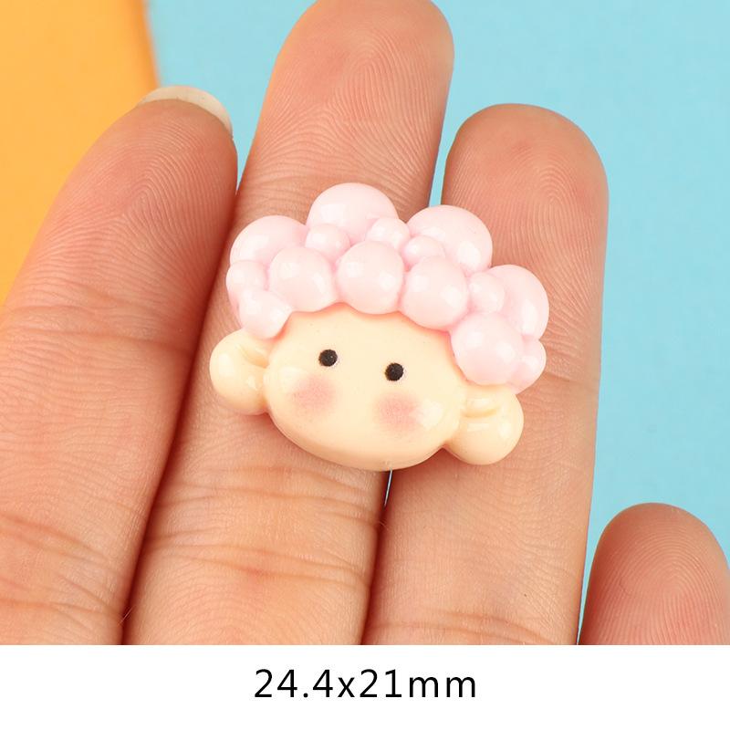 新款亮面女孩头 diy奶油胶自制手机壳发夹饰品树脂配件批发