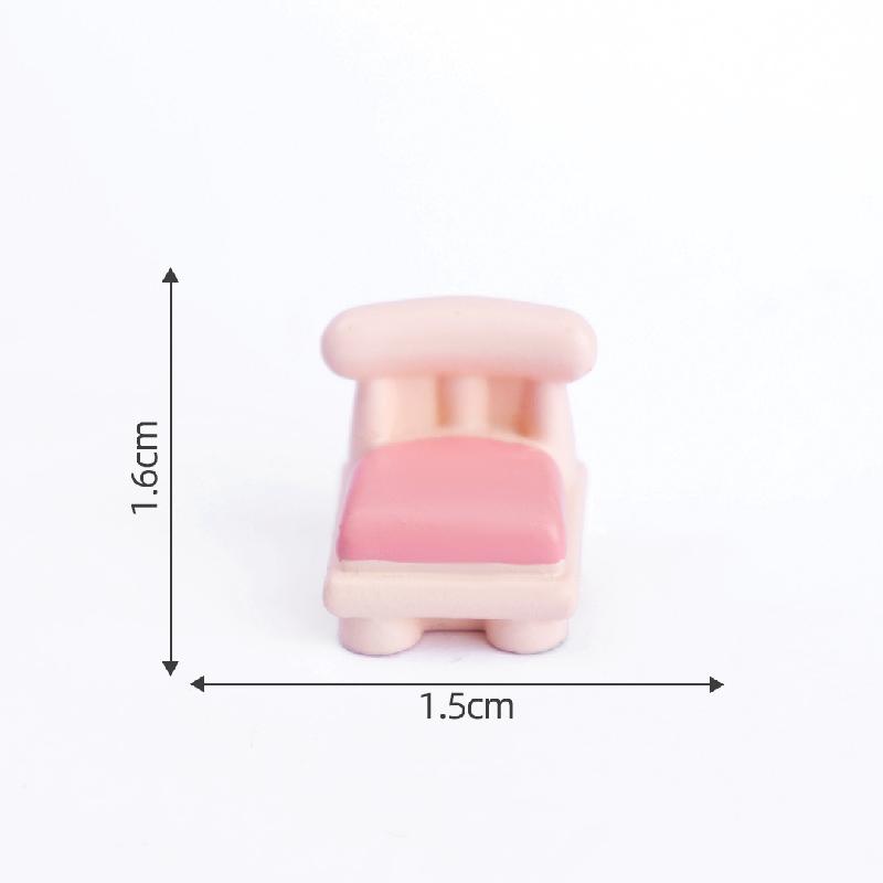 Tiểu cảnh phòng ngủ màu hồng dễ thương, búp bê DIY, phụ kiện bàn mini tiểu cảnh (ZC-170)