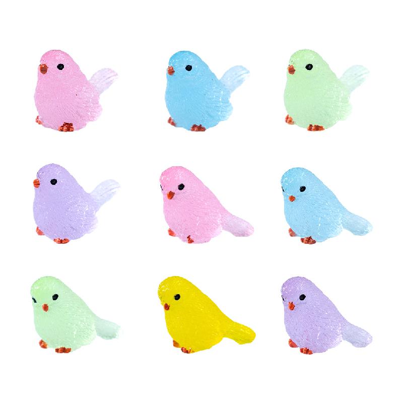 Tiểu cảnh chim phát sáng ban đêm, sân vườn DIY, phụ kiện treo resin tiểu cảnh mini (ZC-736)