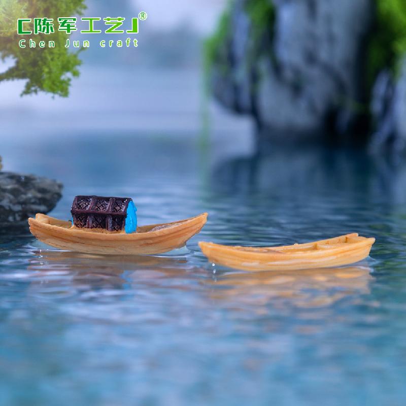 Phụ Kiện Tiểu Cảnh Tiểu cảnh thuyền nhỏ Giang Nam, trang trí thủ công DIY (ZC-112)