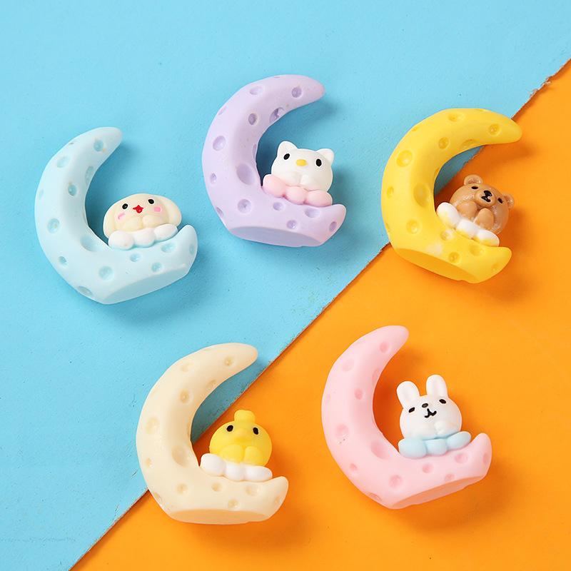 Charm thỏ và mặt trăng DIY trang trí vỏ điện thoại (FF-491)