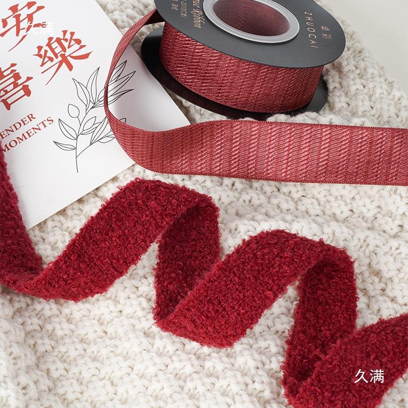 Trang Trí Noel Ruy băng đỏ rượu vang, dây lụa nhung cao cấp, gói quà, buộc hoa, trang trí Noel sang trọng và tinh tế