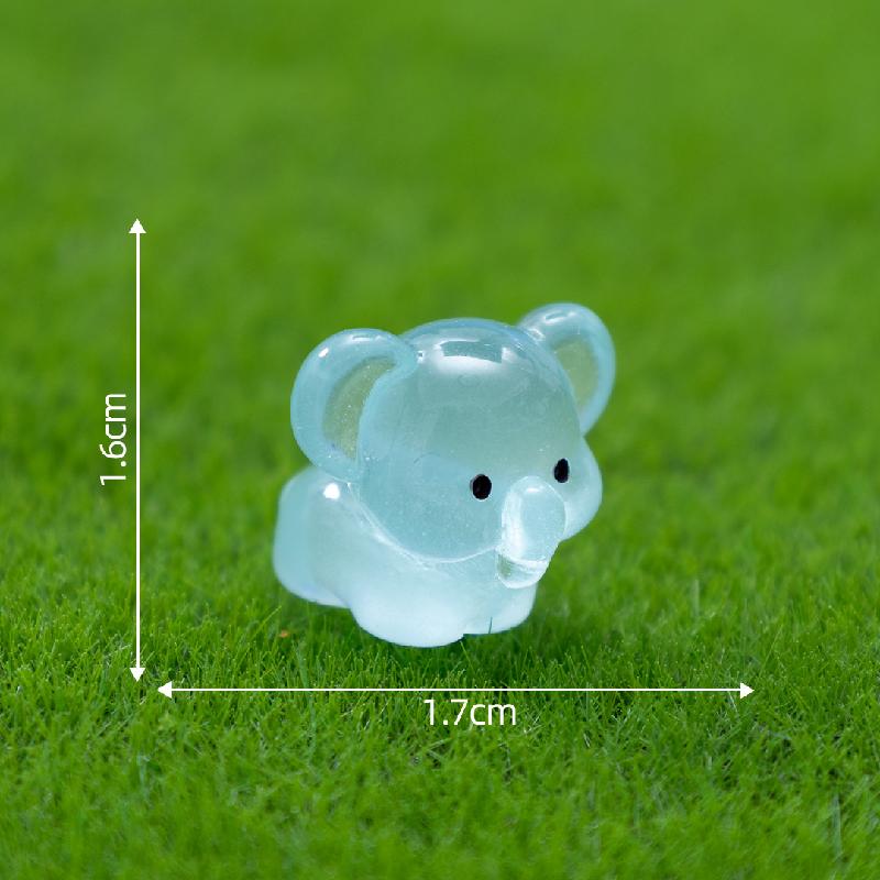 Tiểu cảnh voi phát sáng DIY, phụ kiện tiểu cảnh mini treo bàn resin đáng yêu (ZC-1079)