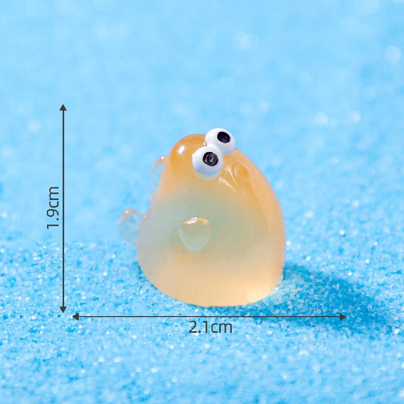 Tiểu cảnh cá mập tròn phát sáng DIY, phụ kiện tiểu cảnh mini resin bàn garden đáng yêu (ZC-1408)