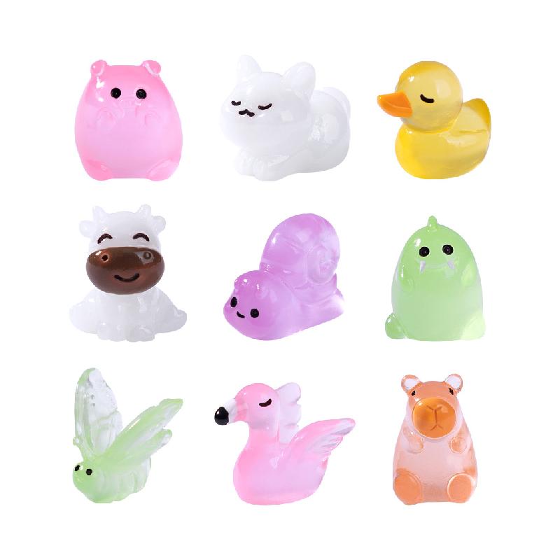Tiểu cảnh mèo & thỏ phát sáng DIY, phụ kiện tiểu cảnh mini resin treo bàn garden đáng yêu cute (ZC-1439)
