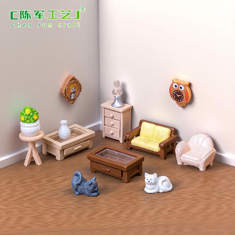 Phụ Kiện Tiểu Cảnh Bộ Sofa Bàn Trà Mini Nhà Búp Bê (PK-58)