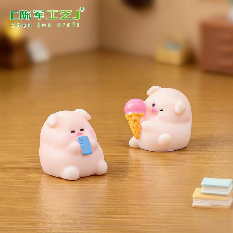 Phụ Kiện Tiểu Cảnh Tiểu cảnh heo con đáng yêu, phụ kiện trang trí xe hơi mini (ZC-472)